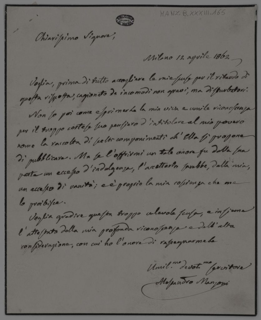 Manoscritto manzoni